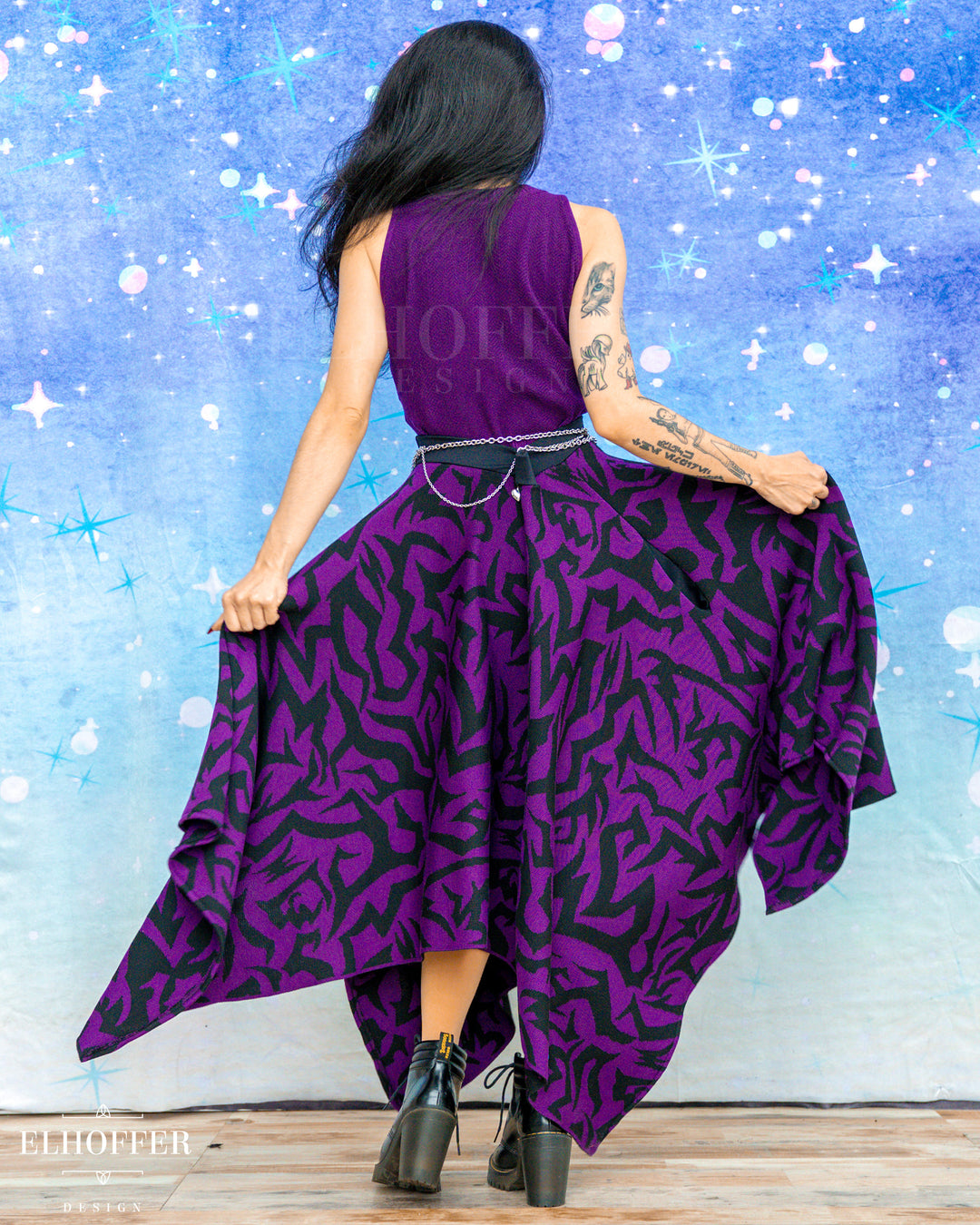 PREORDER - Demon Scars Knit Skirt - Handkerchief or Circle Skirt