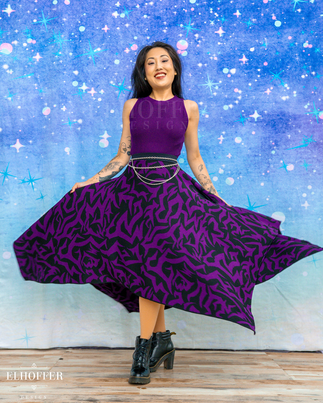 PREORDER - Demon Scars Knit Skirt - Handkerchief or Circle Skirt