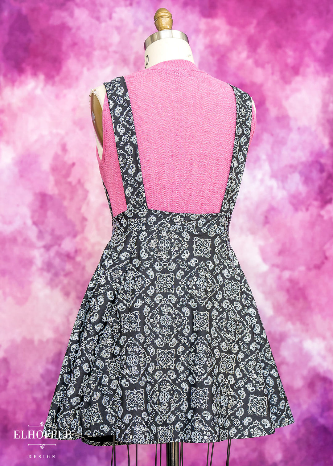 Essential Dorothy Pinafore - Black & Silver Bandana