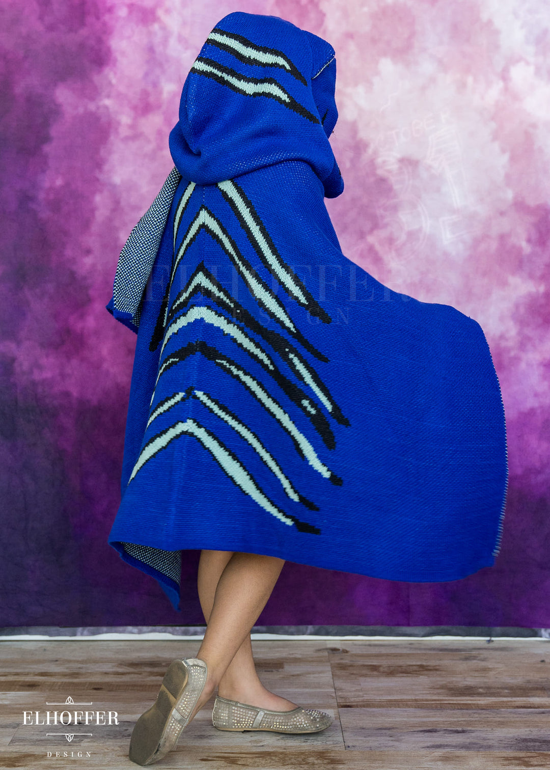 PREORDER - Blue Tiger Hooded Poncho