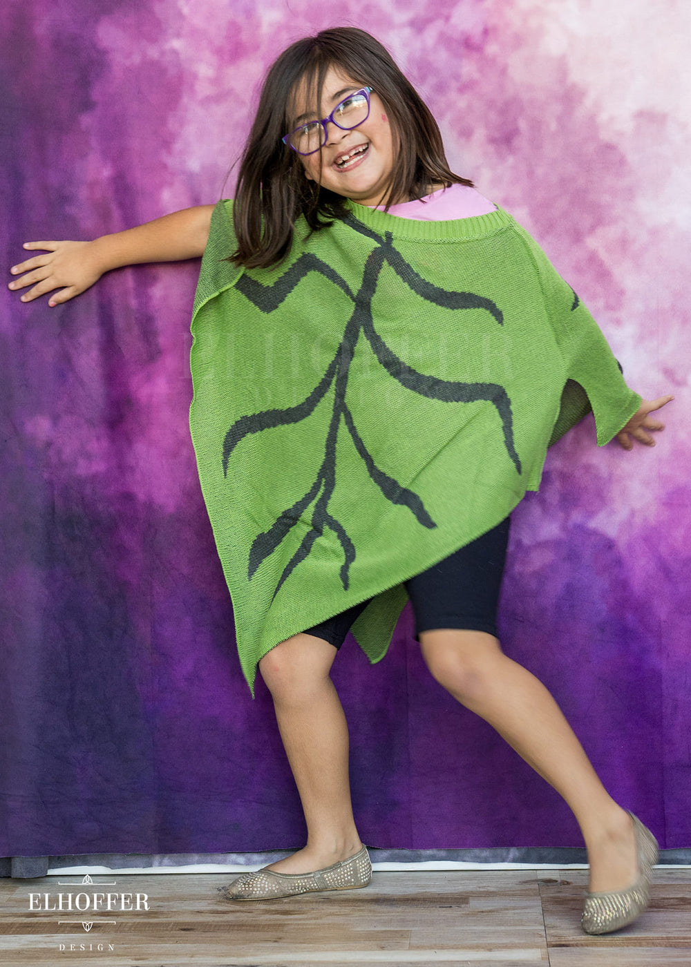 Essential Leaf Poncho - Spring Green