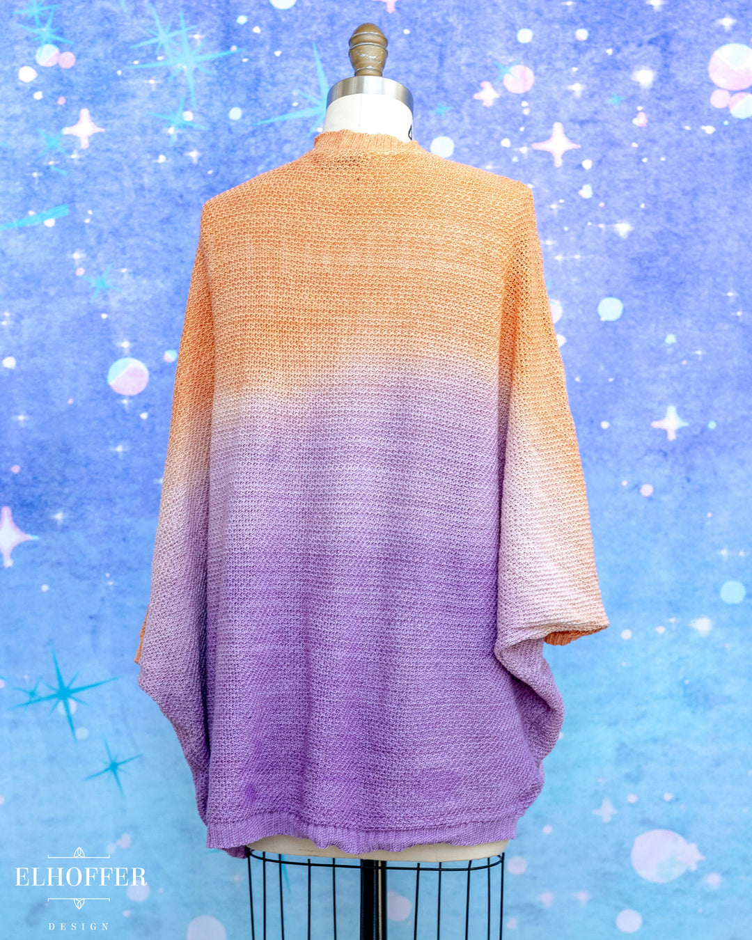 Hand Dyed - Essential Knit Dolman - Orange to Lavender - XL-3XL - Final Sale