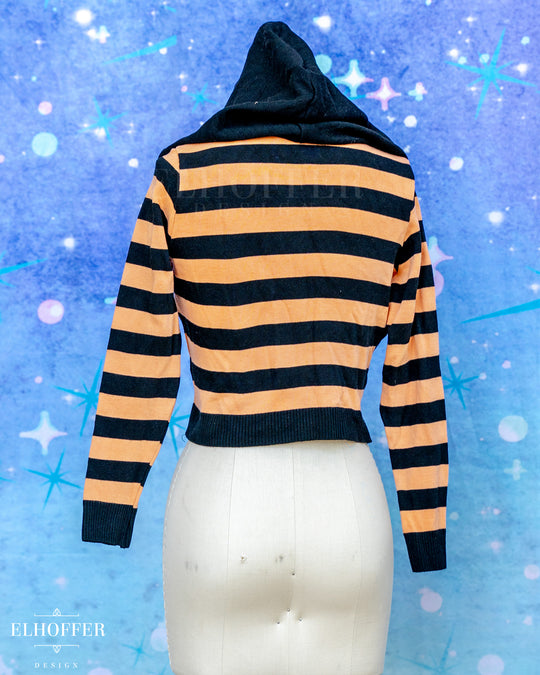 Hand Dyed - Creepy & Kooky Hooded Cardi - Orange - Size M - Final Sale