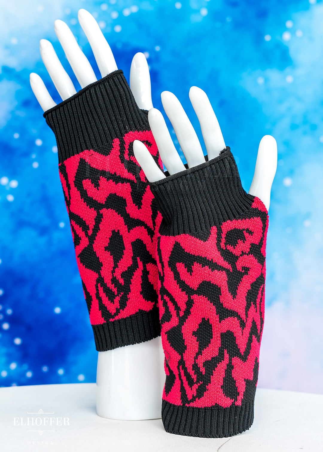Demon Marking Gloves - Black/Fuchsia