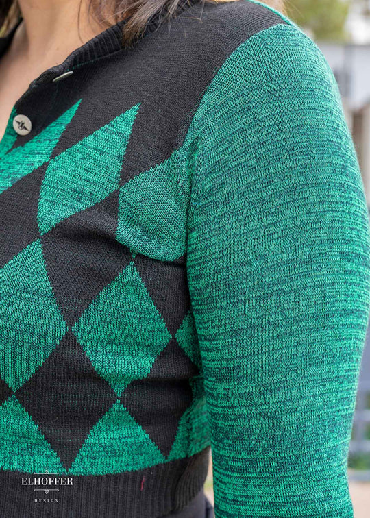 Essential Green Diamonds Cardigan