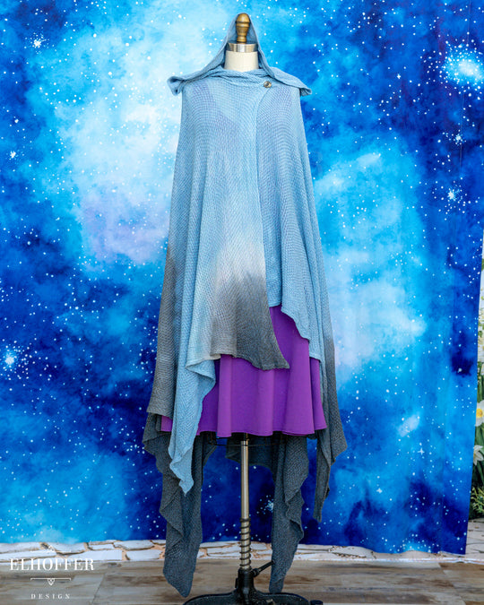 Hand Dyed - Essential Nomad Cape - Turquoise to Navy - Final Sale