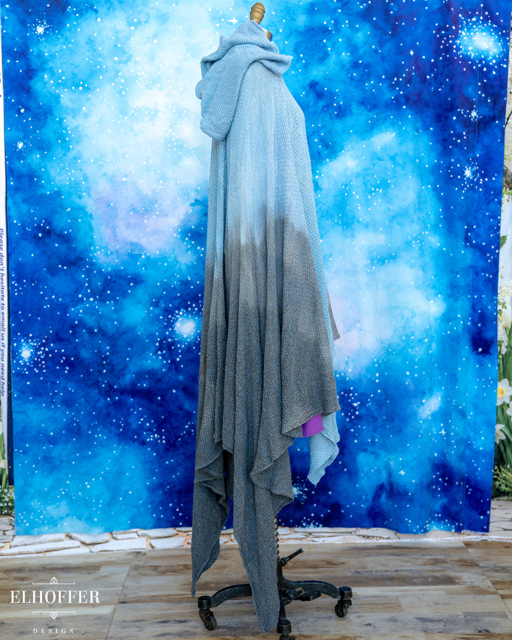 Hand Dyed - Essential Nomad Cape - Turquoise to Navy - Final Sale