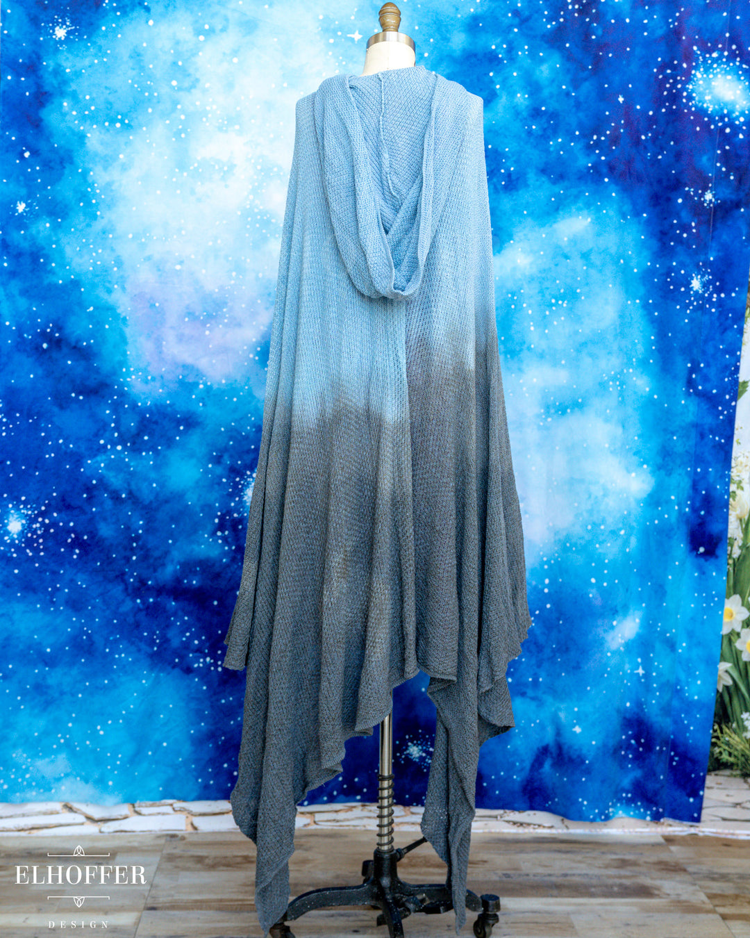 Hand Dyed - Essential Nomad Cape - Turquoise to Navy - Final Sale