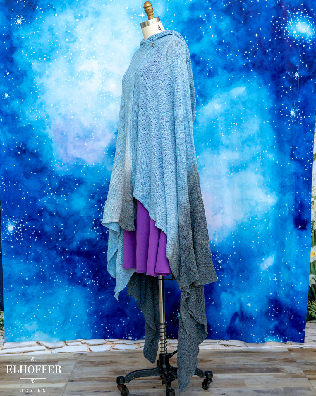 Hand Dyed - Essential Nomad Cape - Turquoise to Navy - Final Sale