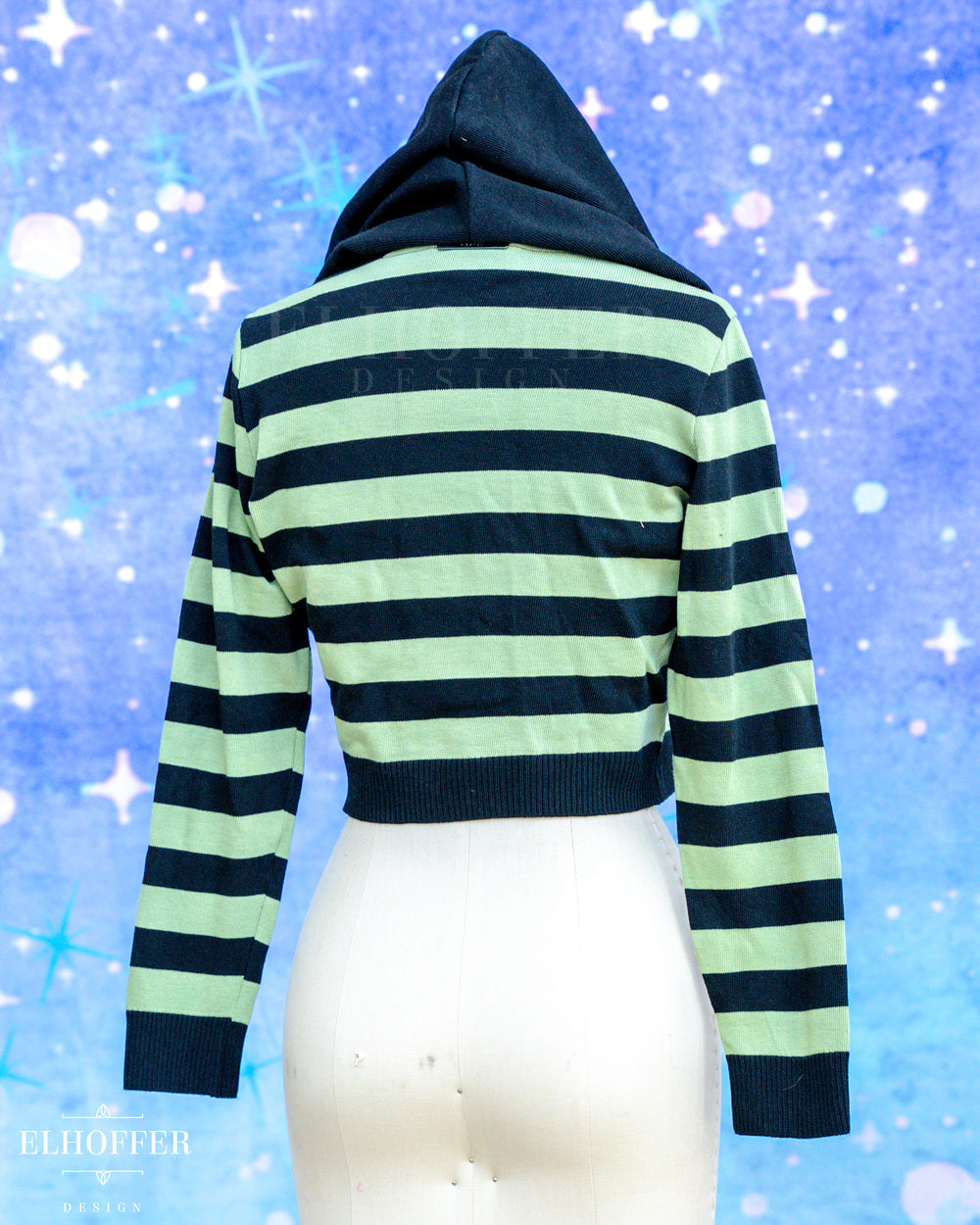 Hand Dyed - Creepy & Kooky Hooded Cardi - Pistachio - Size L - Final Sale