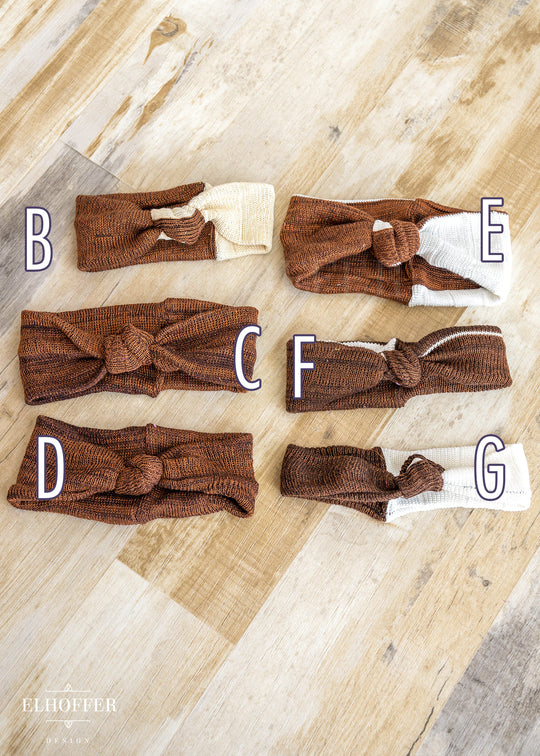 Handmade Knotted Headband - Rust Rebellion Knit