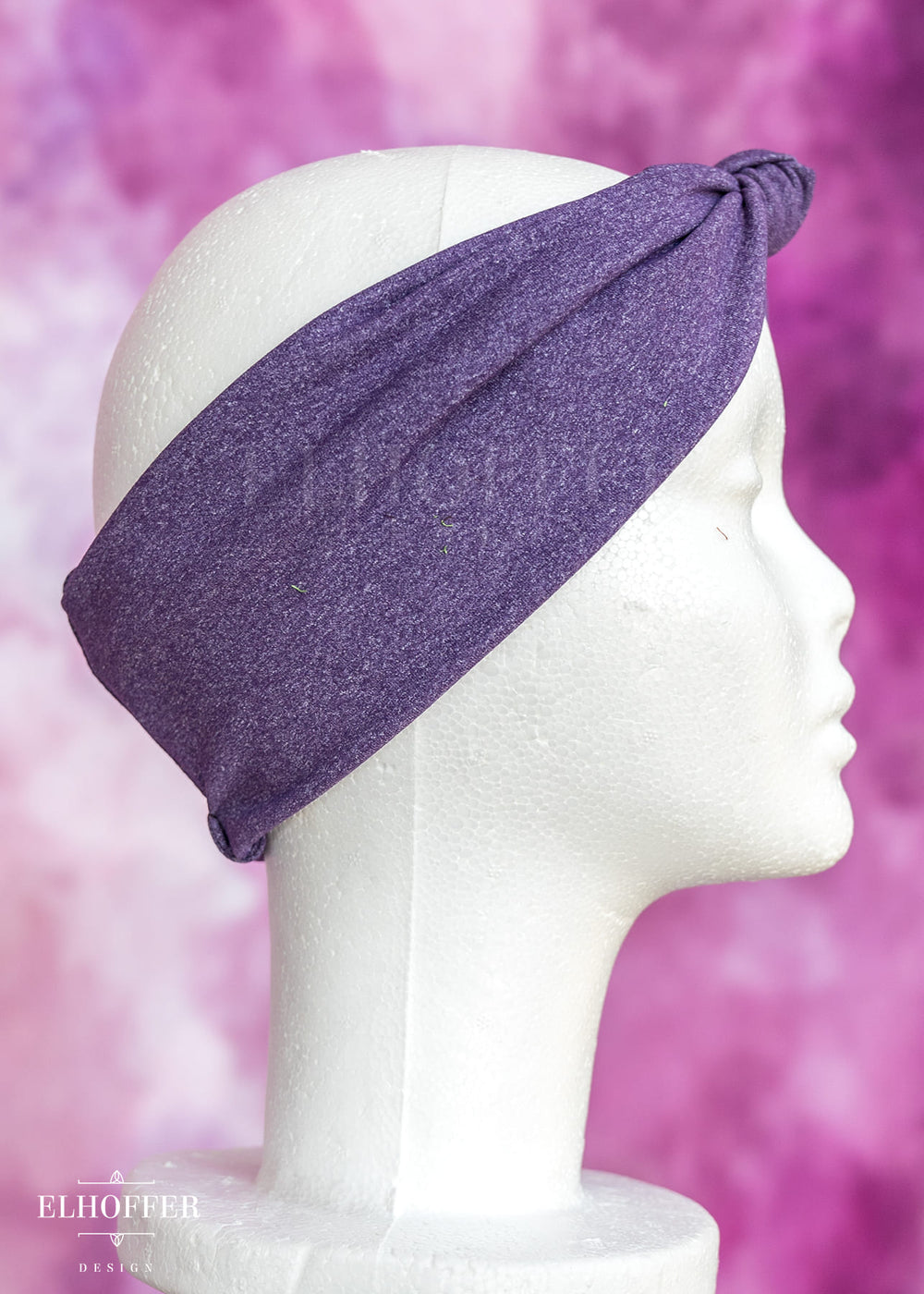 Knotted Headband - Heathered Purple Compression Spandex