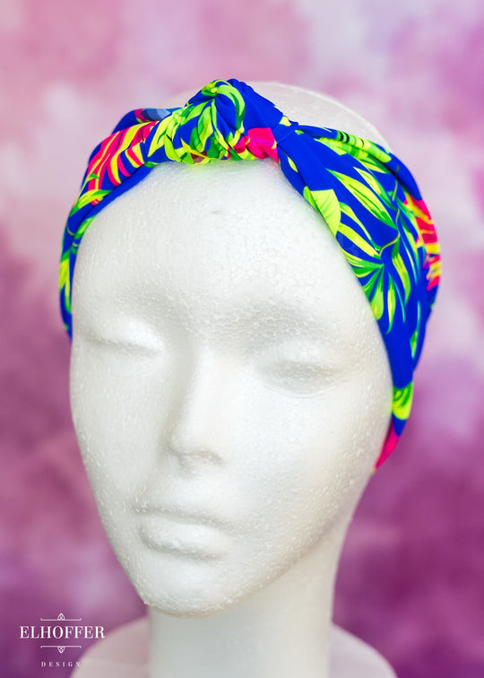 Knotted Headband - Tropical Paradise Spandex