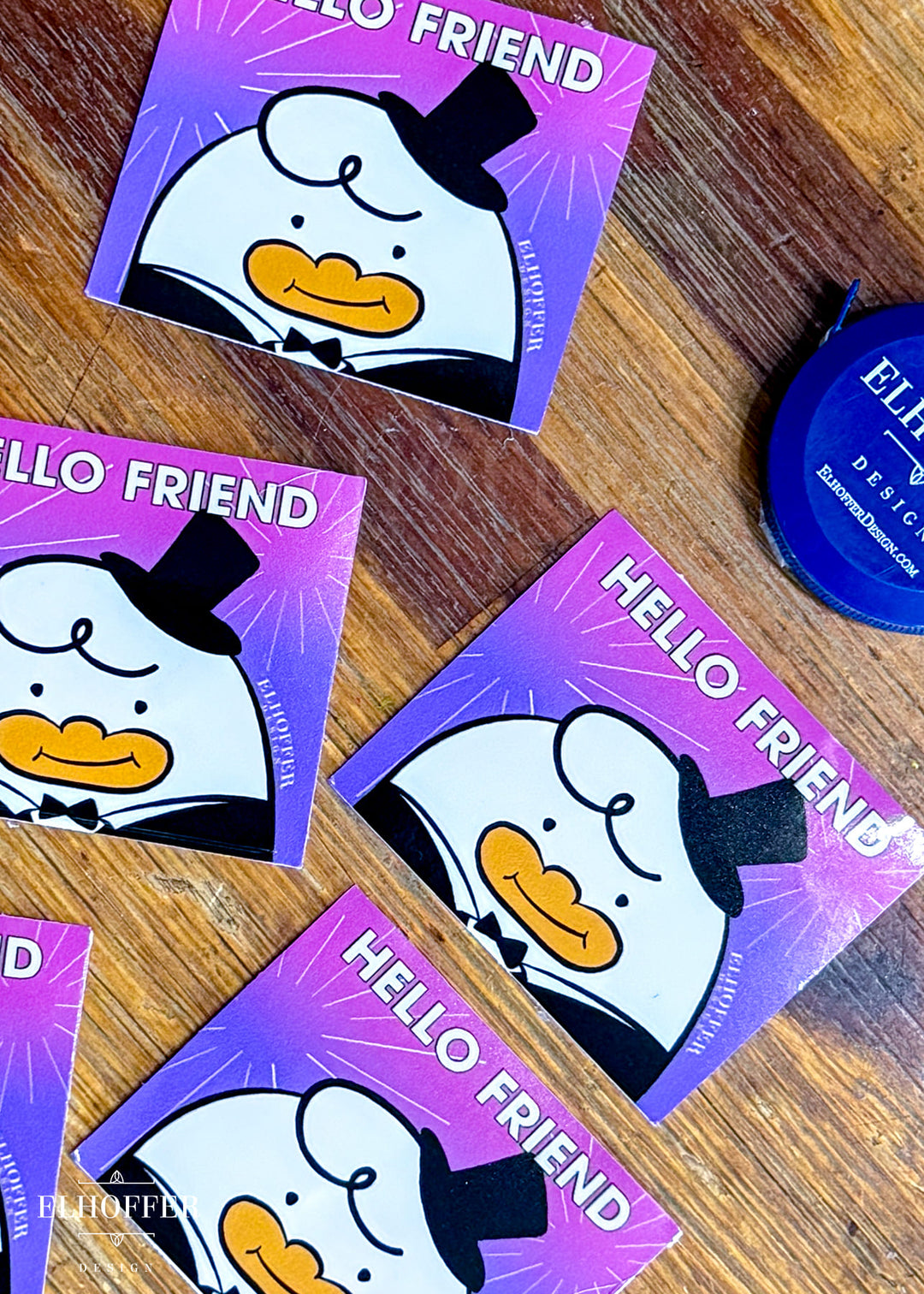 Hello Friend Top Hat Sticker