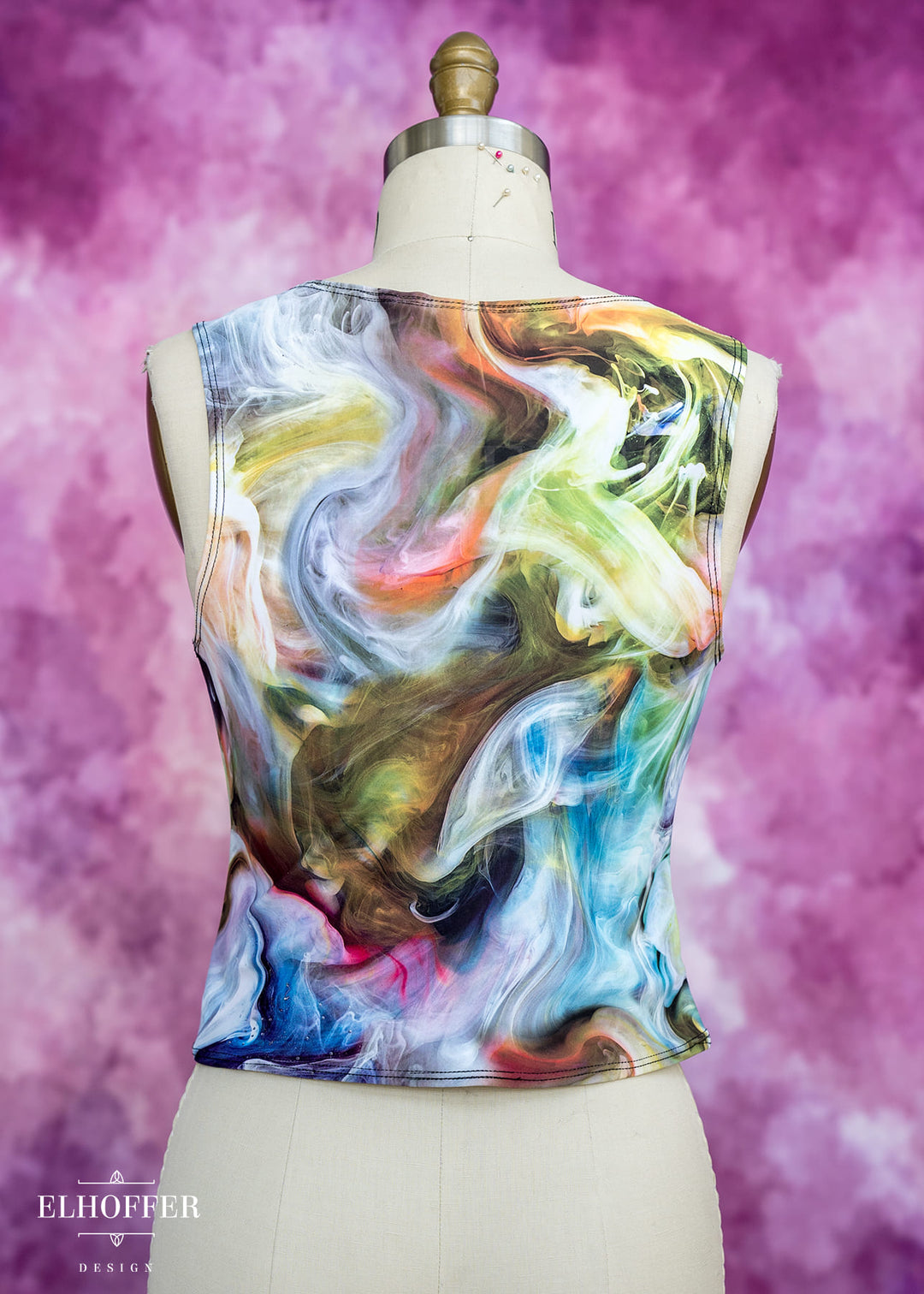 Handmade Essential Buffy Crop Top - Rainbow Smoke
