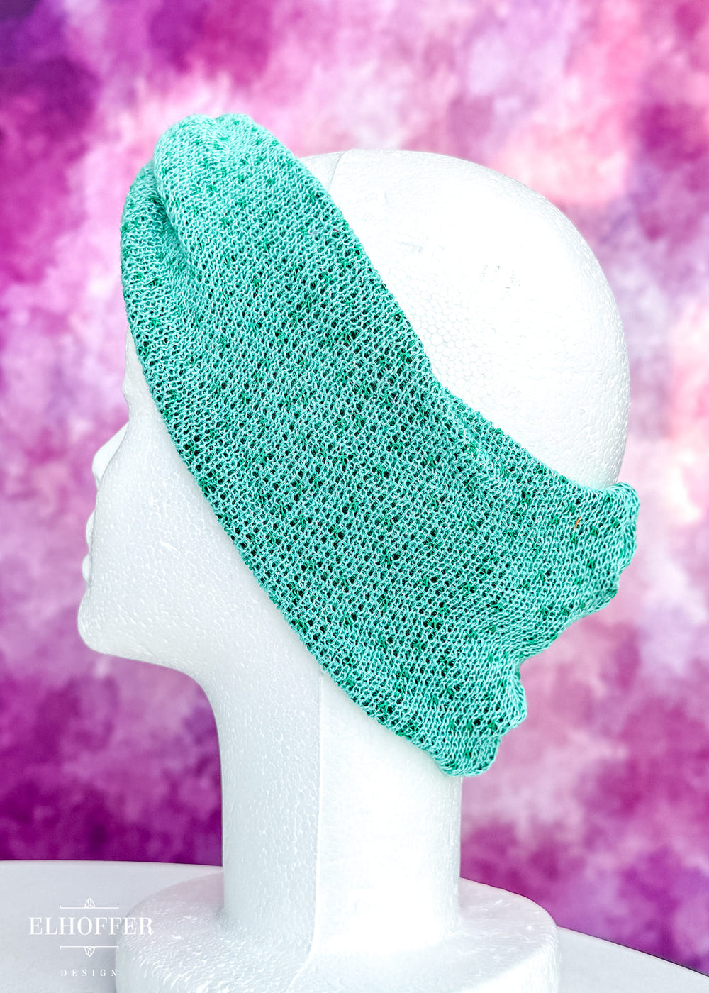 Handmade Knotted Headband - Sunset Lucky Green Knit