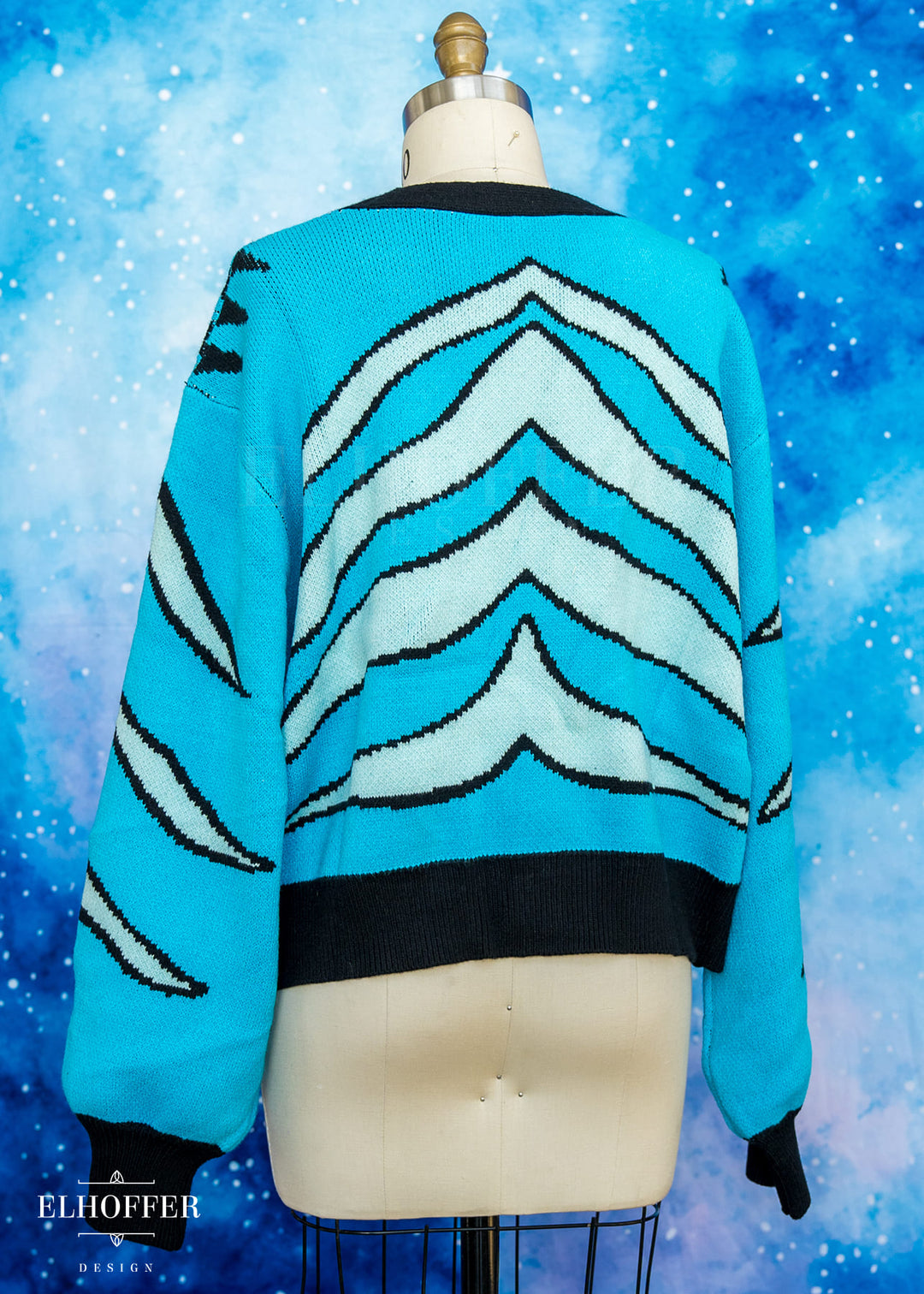 PREORDER - Turquoise Tiger Oversize Crop Cardi