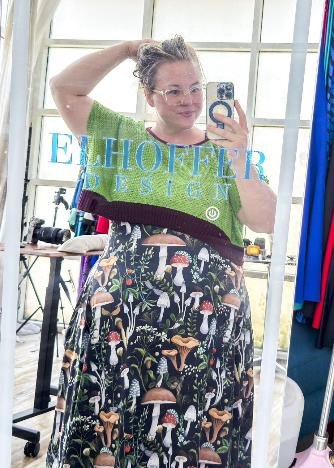 Handmade Boatneck Crop - Galactic Hunter Green