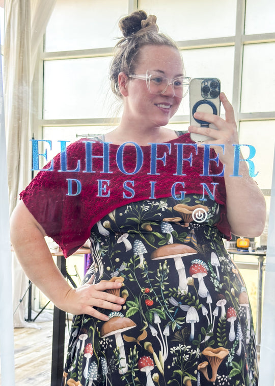 Handmade Boatneck Crop - Galactic Crimson Queen