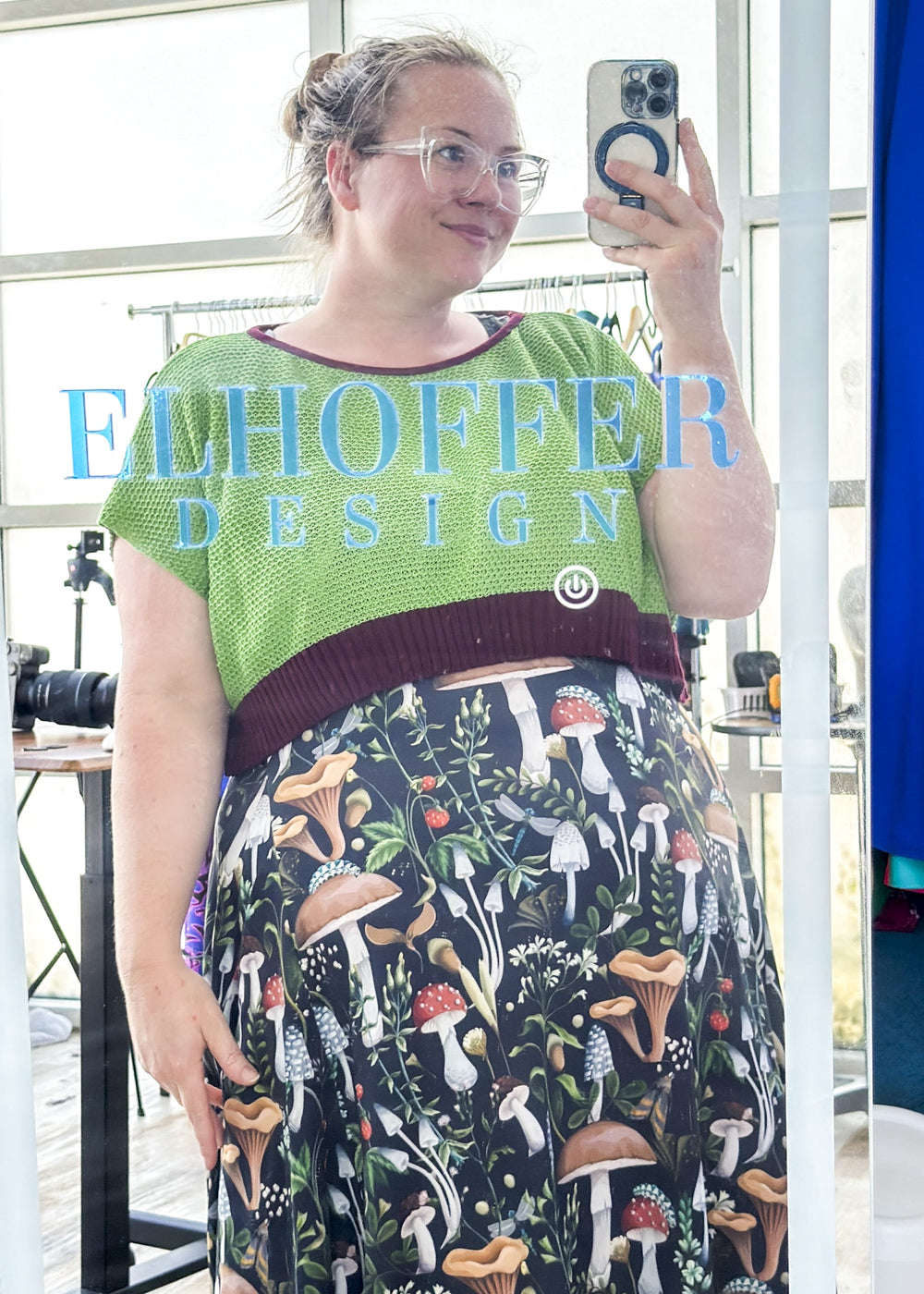 Handmade Boatneck Crop - Galactic Hunter Green
