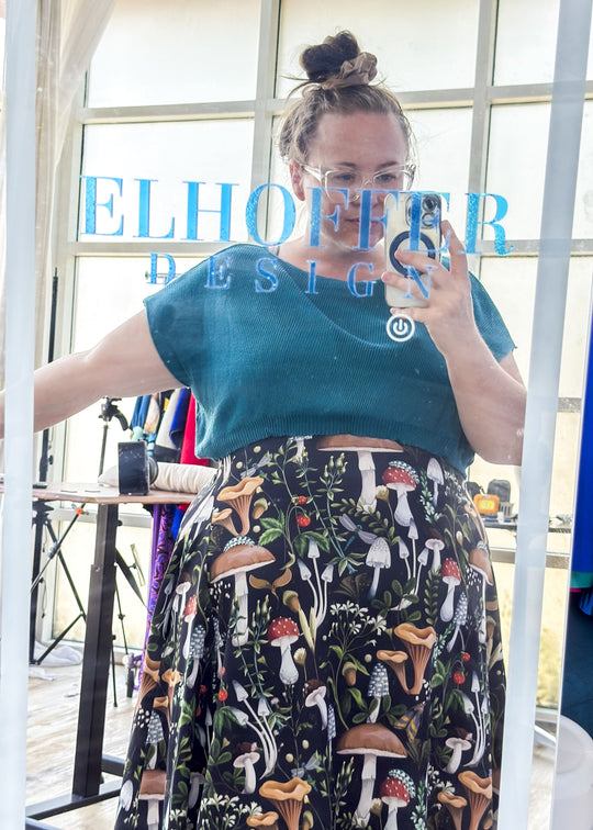 Handmade Boatneck Crop - Runic Teal - Gossamer Knit Ideal for Smaller Sizes