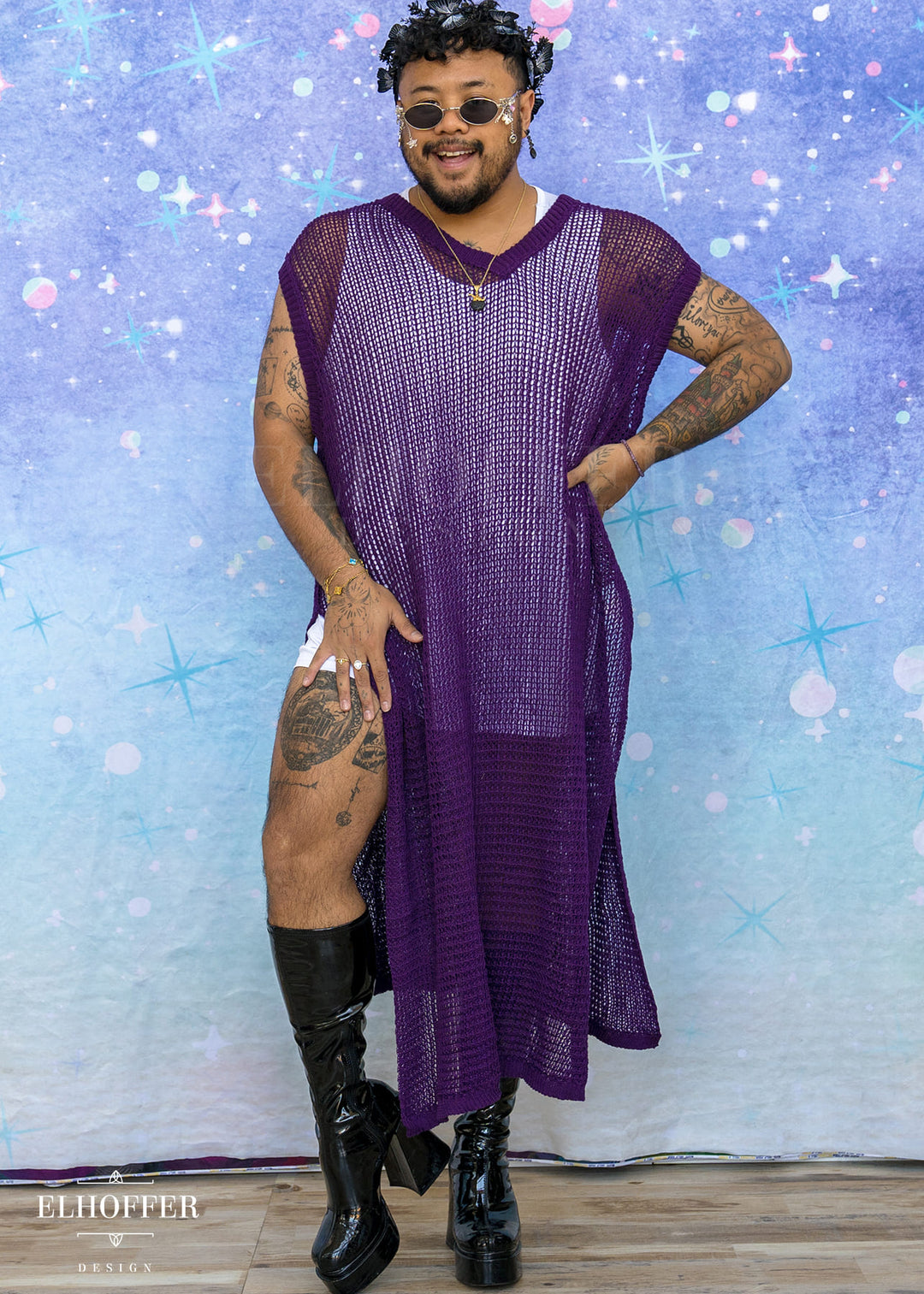 Essential Knight in Knitted Armor Tunic - Royal Purple
