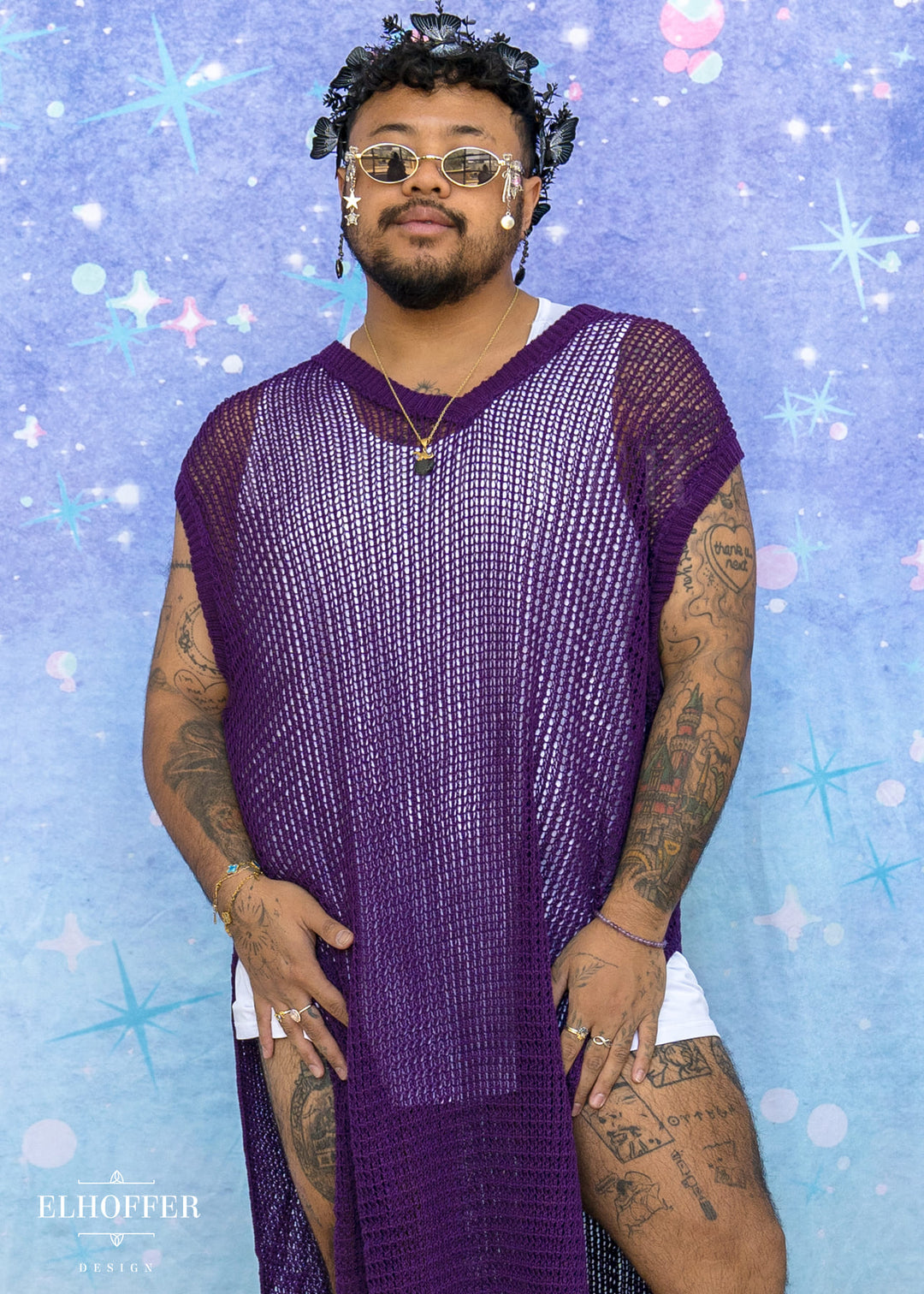 Essential Knight in Knitted Armor Tunic - Royal Purple