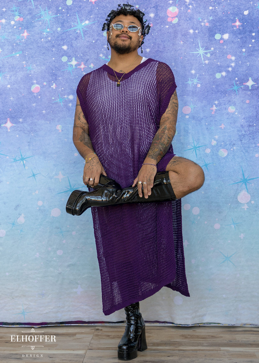Essential Knight in Knitted Armor Tunic - Royal Purple