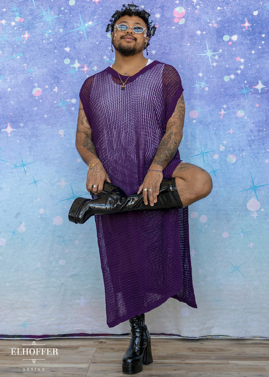 Essential Knight in Knitted Armor Tunic - Royal Purple