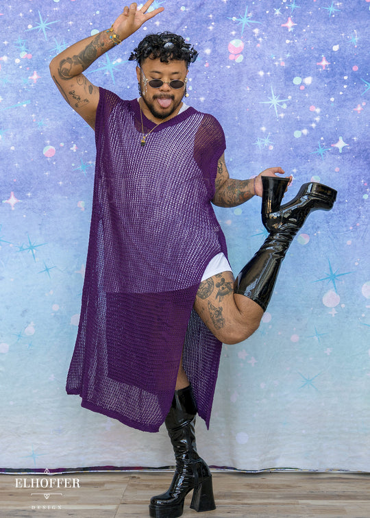 Essential Knight in Knitted Armor Tunic - Royal Purple