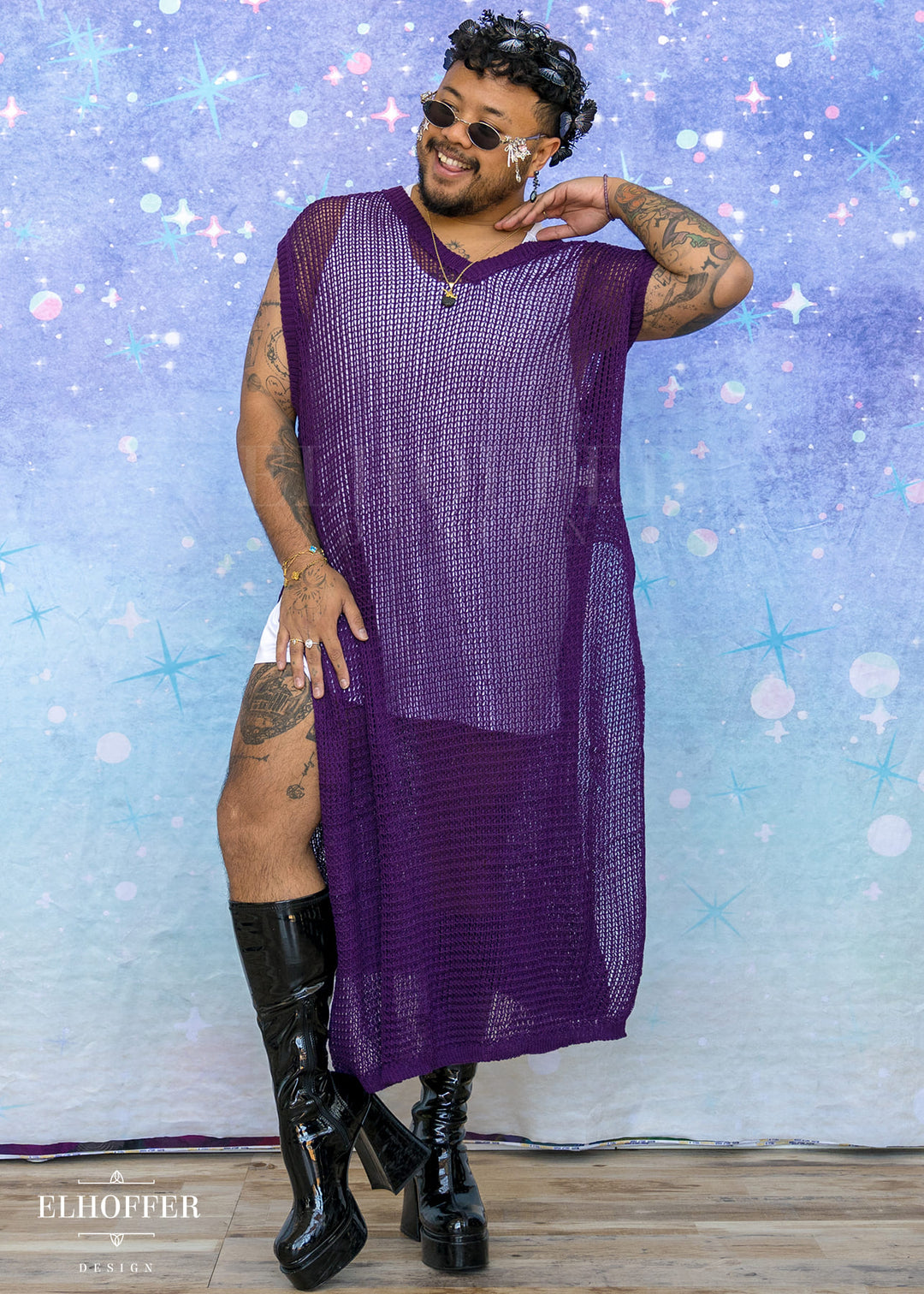 Essential Knight in Knitted Armor Tunic - Royal Purple