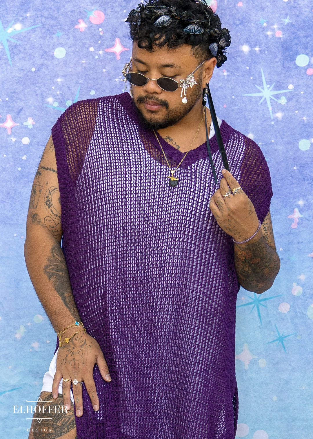 Essential Knight in Knitted Armor Tunic - Royal Purple