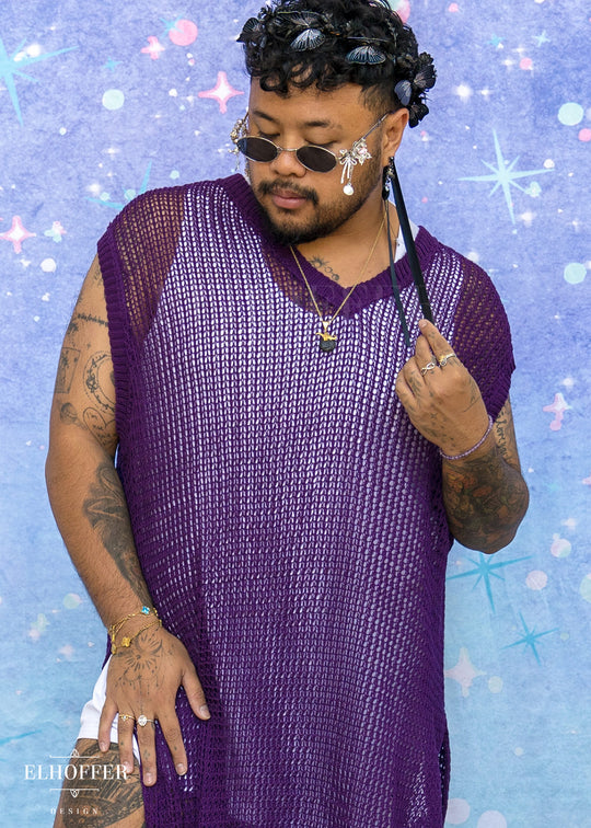 Essential Knight in Knitted Armor Tunic - Royal Purple