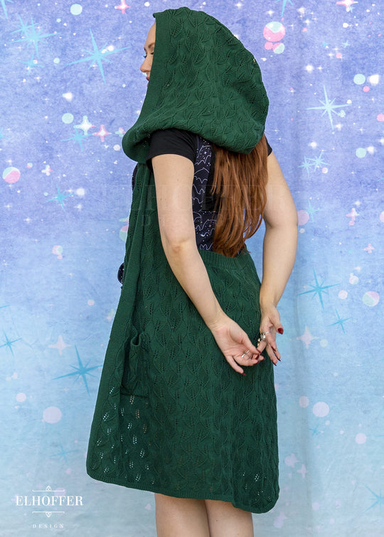 Elven Rogue Hooded Vest - Old Forest Green