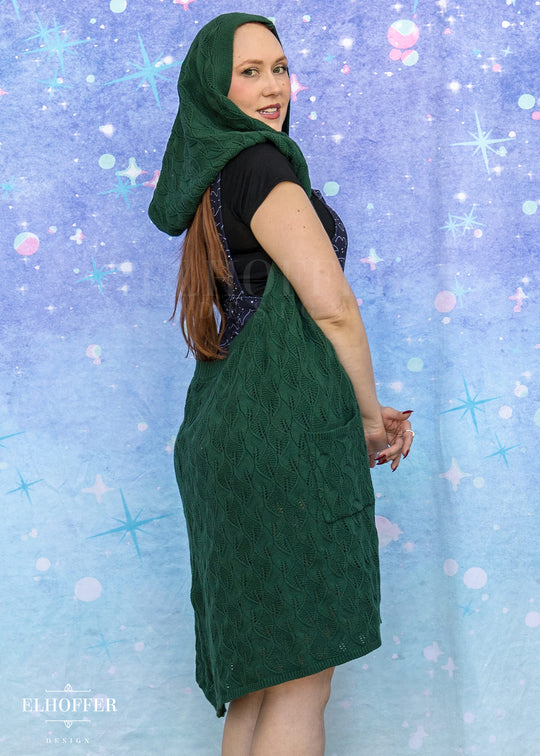 Elven Rogue Hooded Vest - Old Forest Green