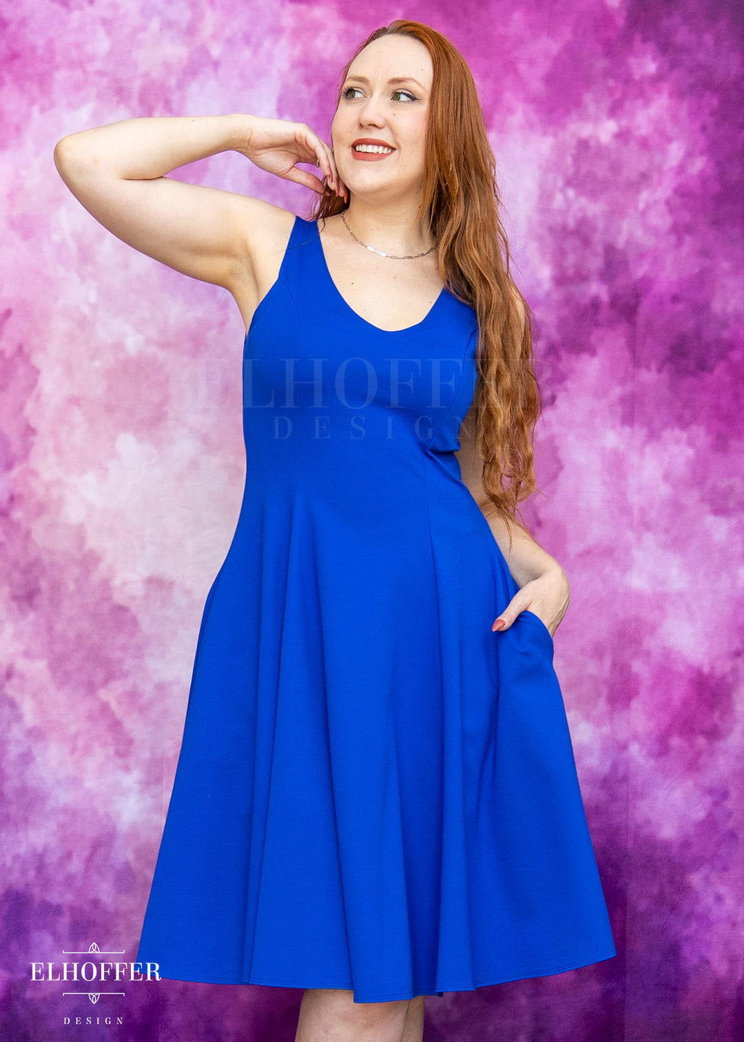 Essential Virgo Dress - Royal Blue Ponte