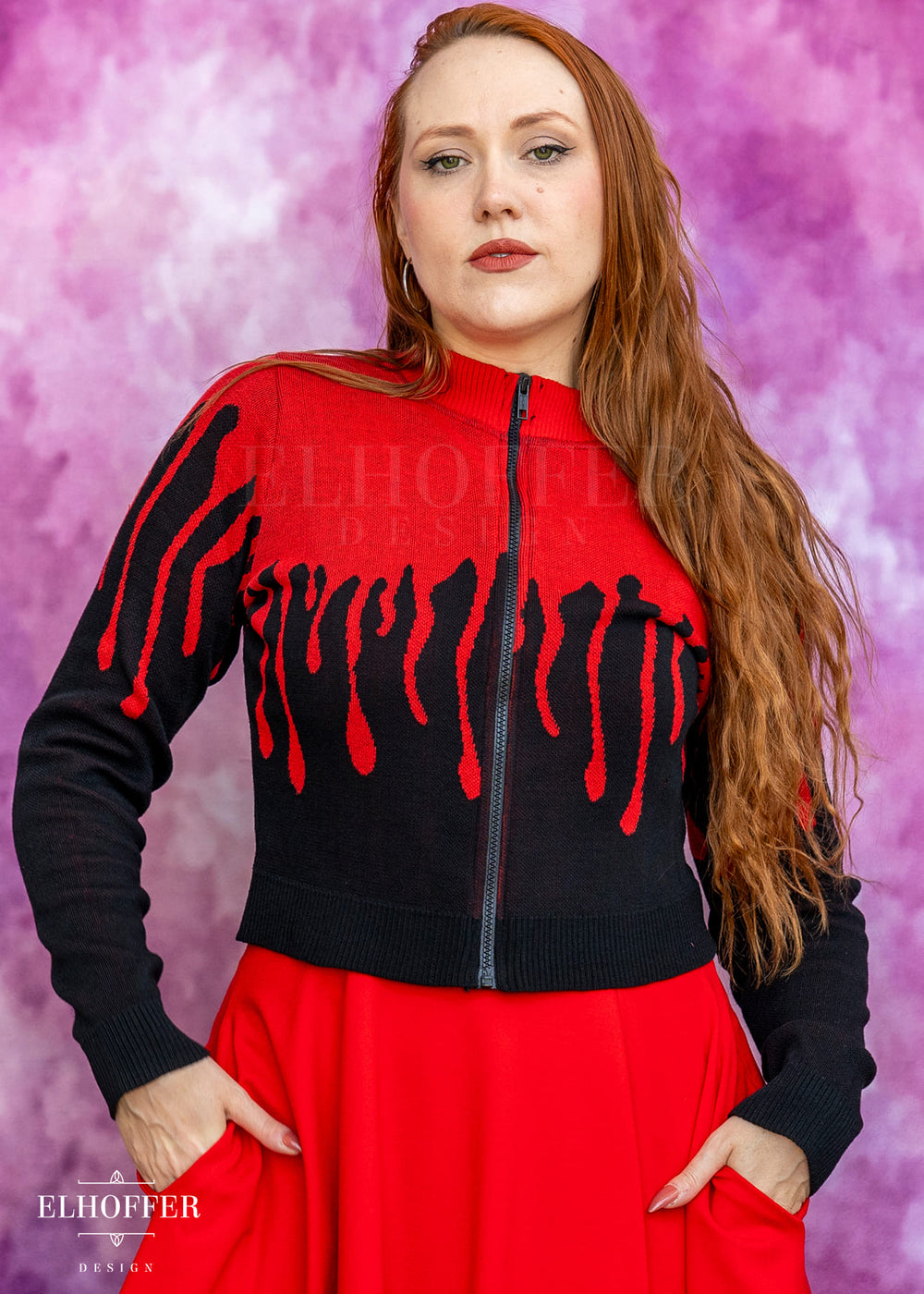 Blood Drip Zip Up Cardi