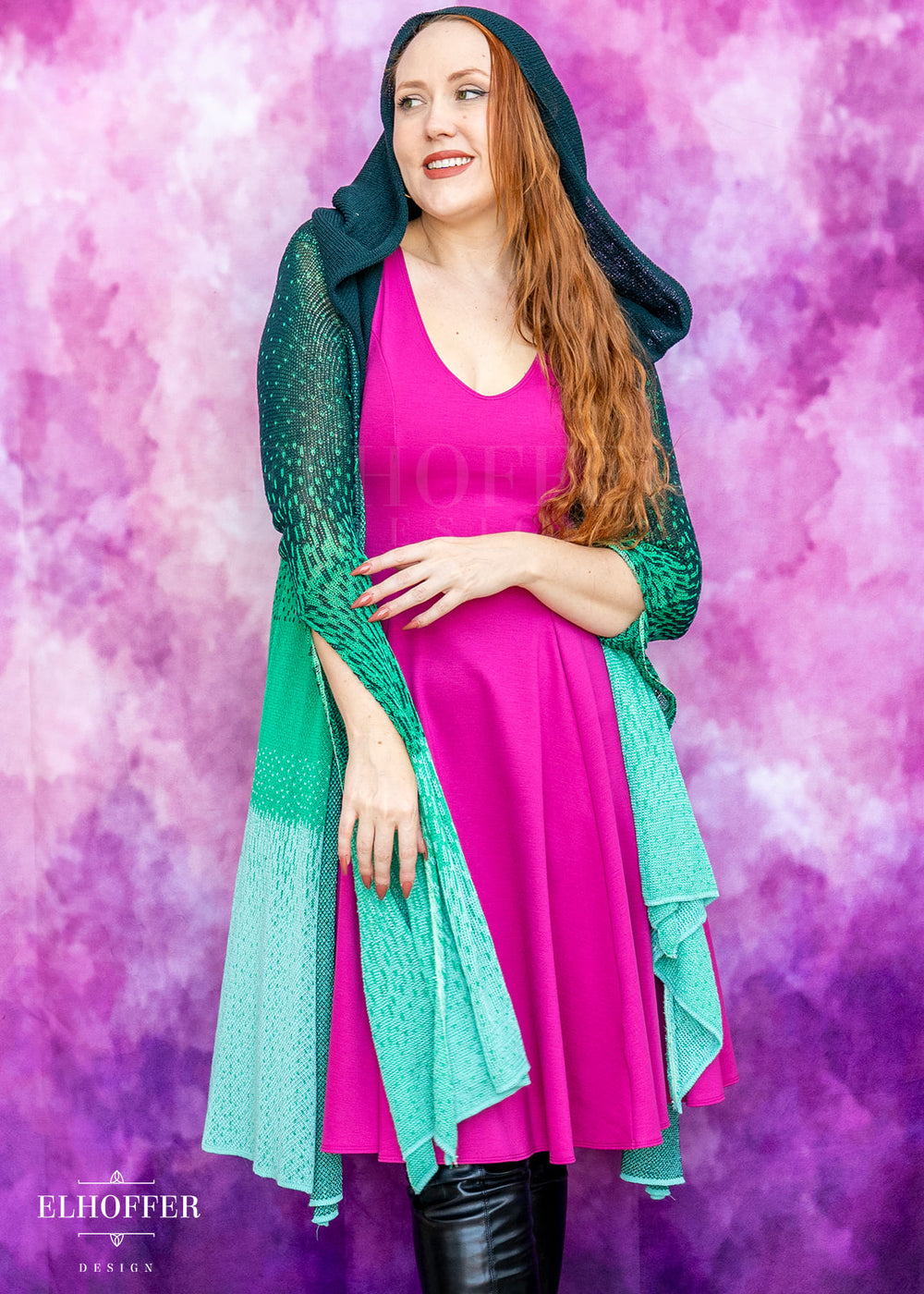 Essential Sunset Longline Cardigan - Lucky Green Ombre