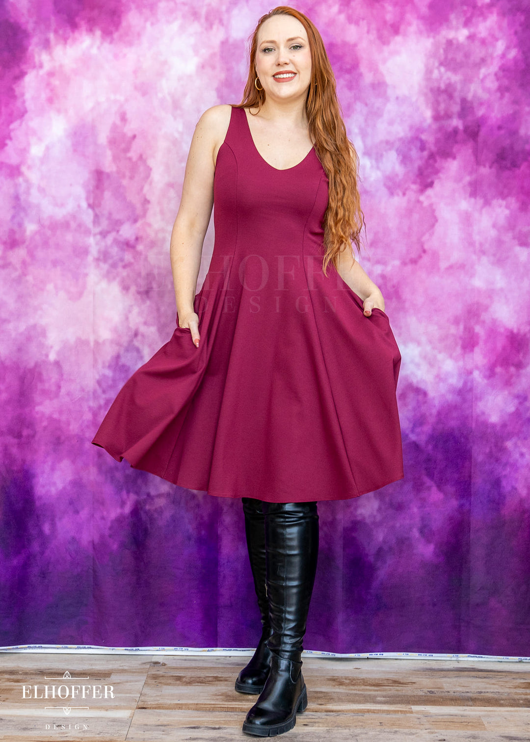 Essential Virgo Dress - Wine Ponte