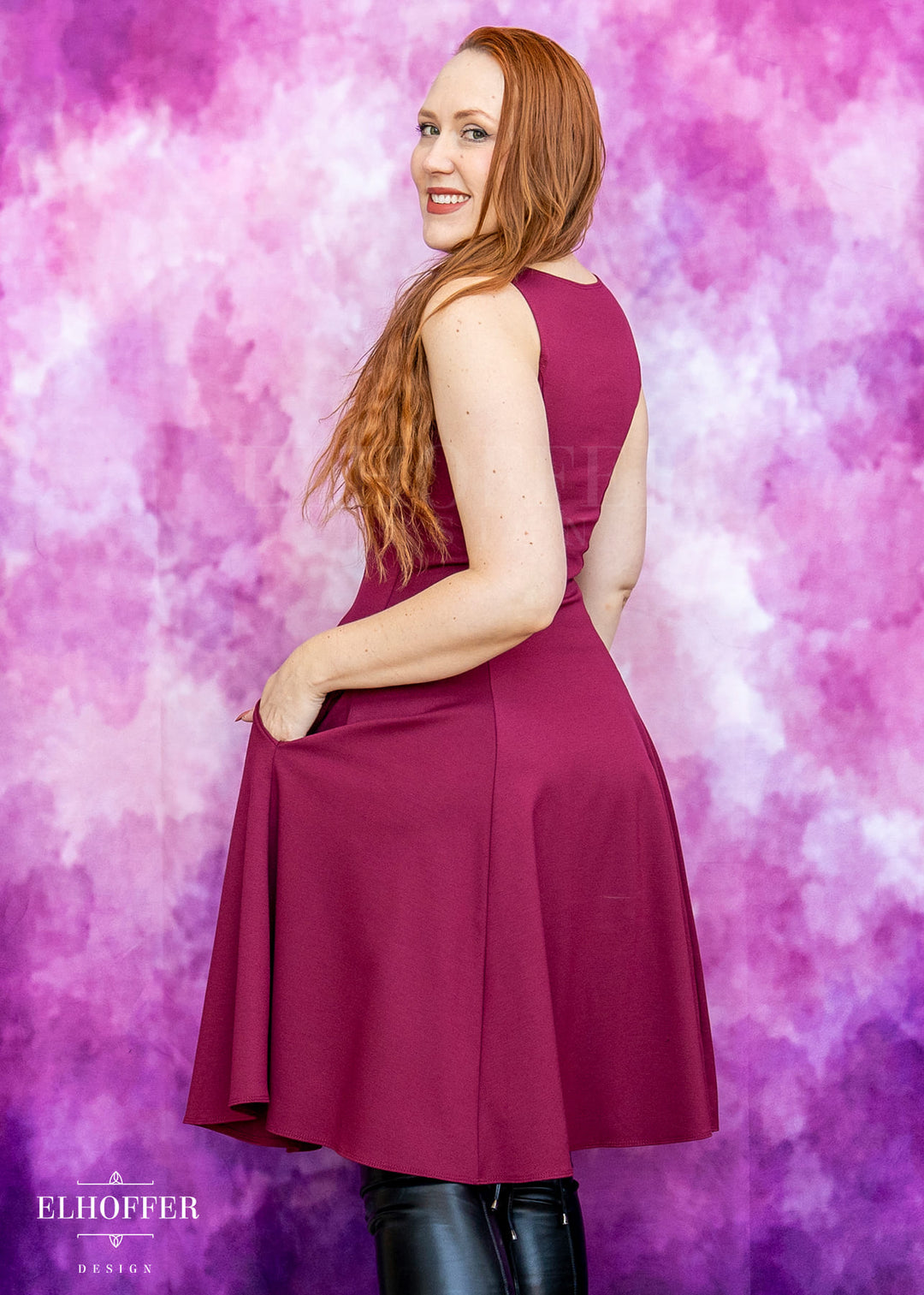 Essential Virgo Dress - Wine Ponte