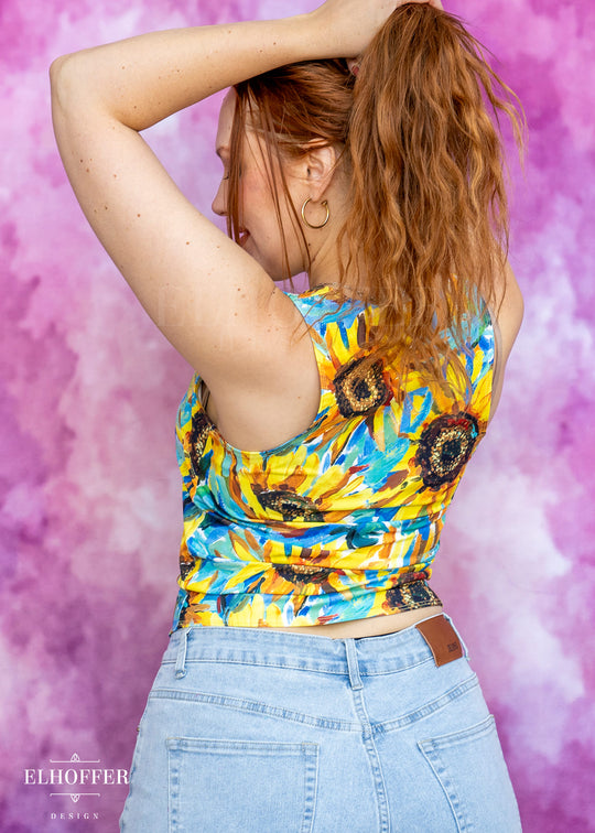 Essential Kara Top - Impressionist Sunflower