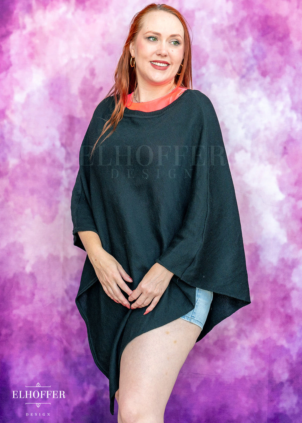 Midnight Black Remnant Pointed Poncho