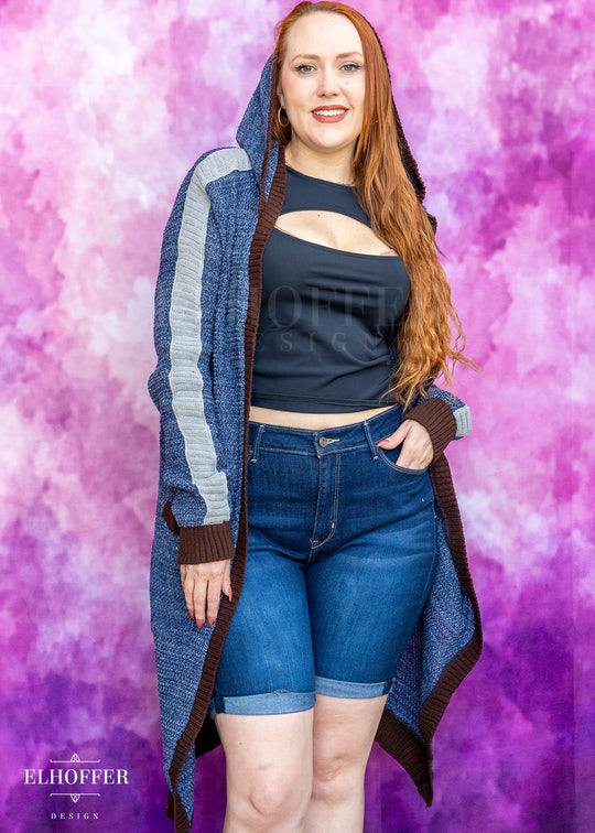 Galactic Hunter Unisex Duster Longline - Clone Blue