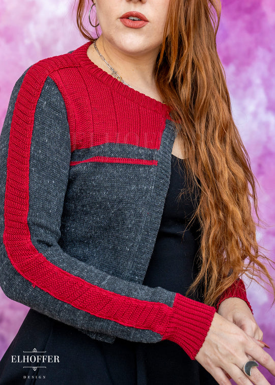 Galactic Outpost Cropped Cardigan - Imperial Shadow