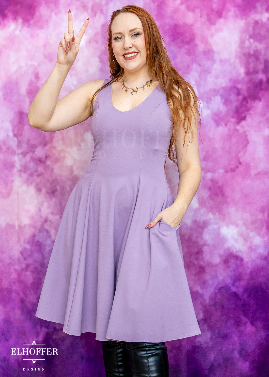 Essential Virgo Dress - Dusty Lavender Ponte