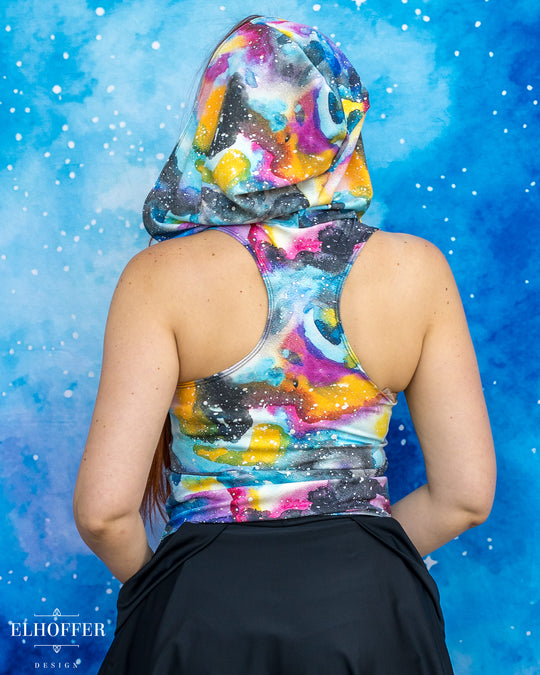 Essential Mara Hooded Crop - Rainbow Nebula