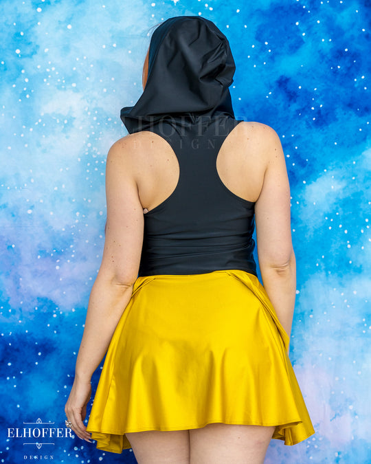 Essential Mara Hooded Crop - Midnight Black Spandex