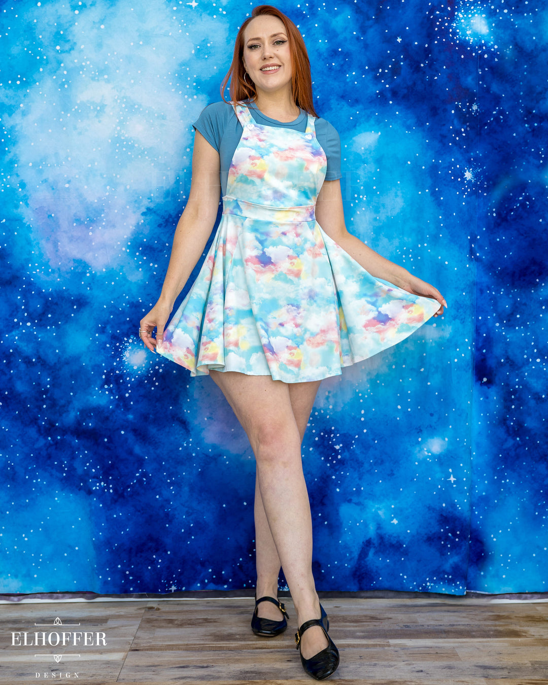 Essential Dorothy Pinafore - Pastel Rainbow Clouds