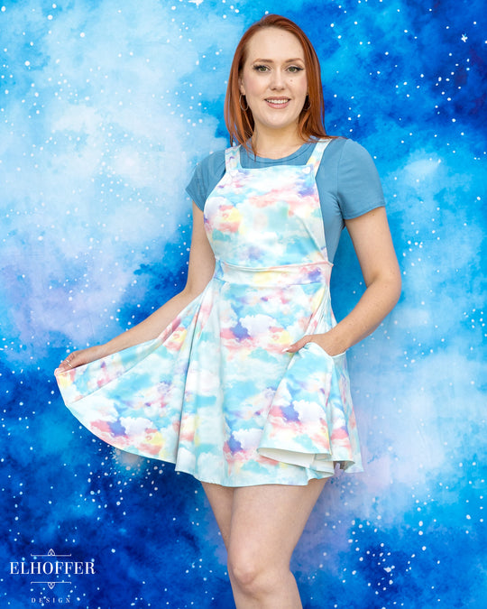 Essential Dorothy Pinafore - Pastel Rainbow Clouds