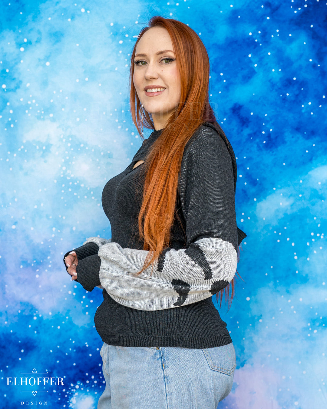 PREORDER - Forest Neighbor Capricorn Hooded Crop - Charcoal Grey